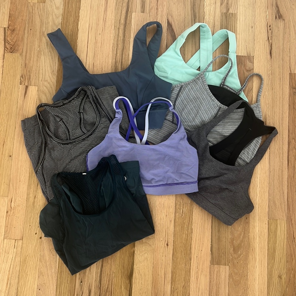 Set of lululemon tanks and shorts bras